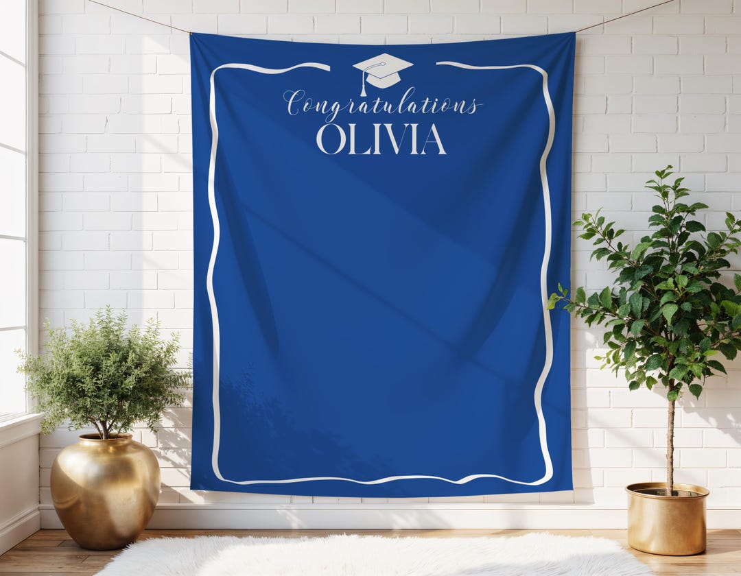 Grade R Graduation Backdrop Sign Personalized Graduation Party Backdrop | Minimalist School Colors ...
