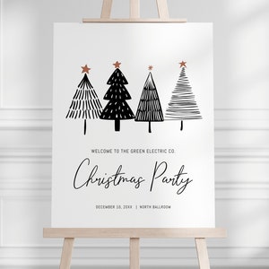 Black and White Holiday Favor Tag - Minimalist Company Christmas Gift ...