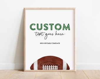 Letrero de cumpleaños de fútbol - Letrero personalizado para fiesta de fútbol - Letrero personalizado para primer año de fútbol - Plantilla editable - Hazlo tú mismo