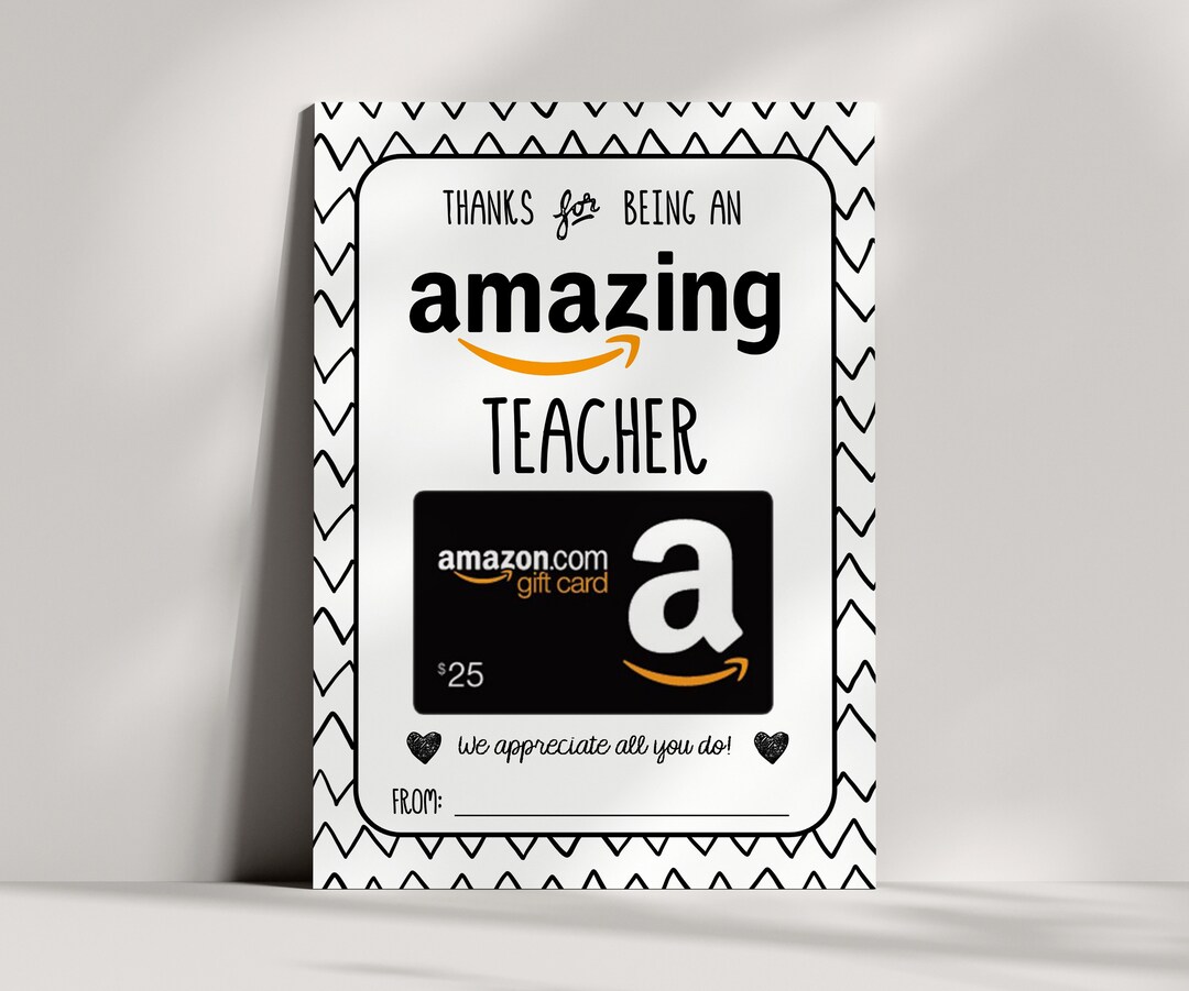 Amazon Gift Card Holder - Teacher Appreciation Gift - Printable ...