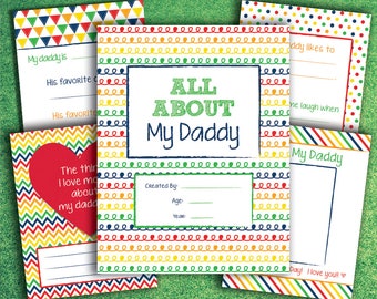 Father's Day Gift from Kids - All About My Daddy Book - Digital Download Gift For Dad - Easy DIY Present - Printable - INSTANT DOWNLOAD