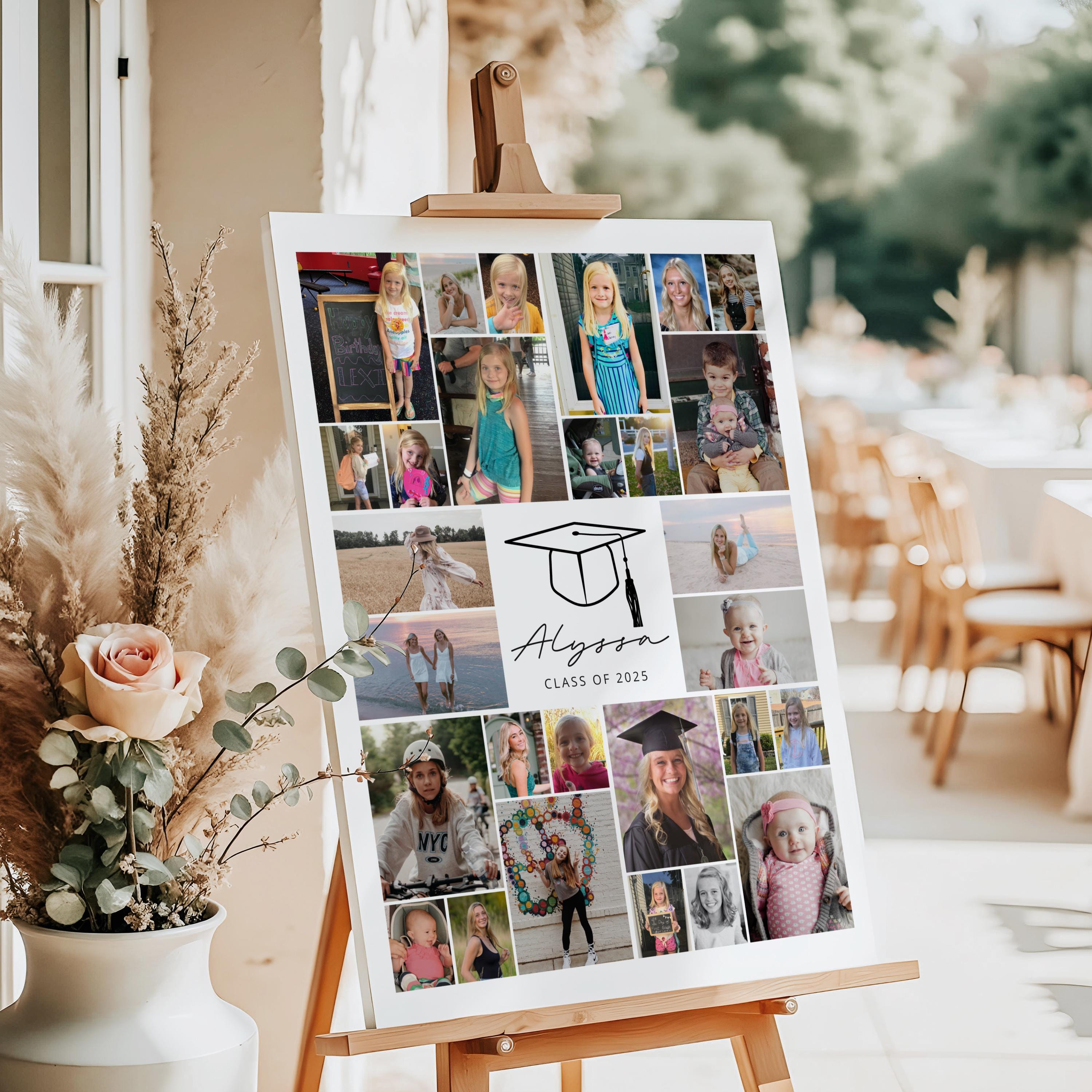 Puntelli Per Cabina Fotografica Di Laurea 2025 – 36 Pezzi Con Veri Brillantini – Decorazioni Per Feste Di Diploma E College – Include Bastoncini E Nastro