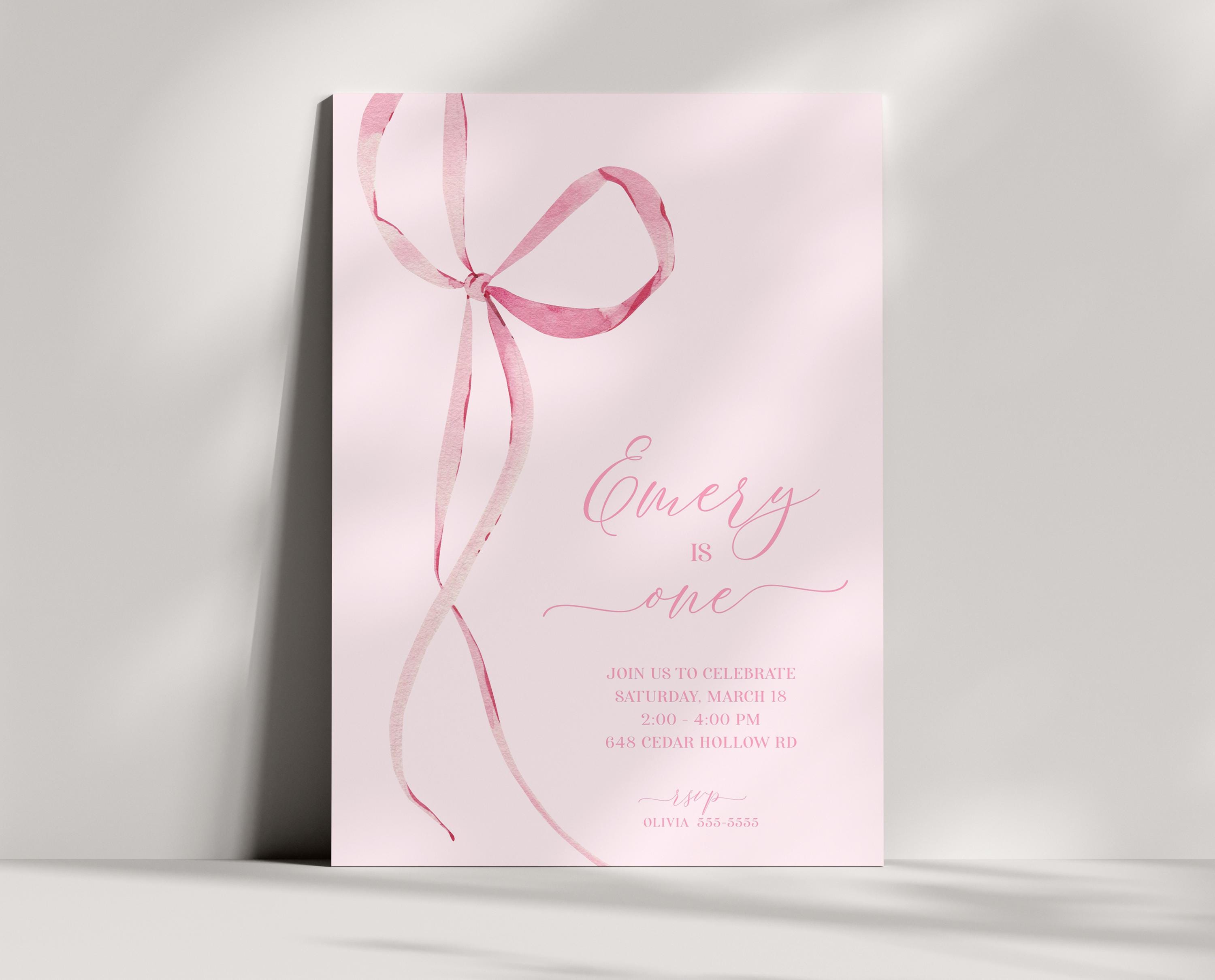 Pinkstats Signage Pink Bow Milestone Board, Coquette Bow Stats Poster, Aesthetic, Girl ...