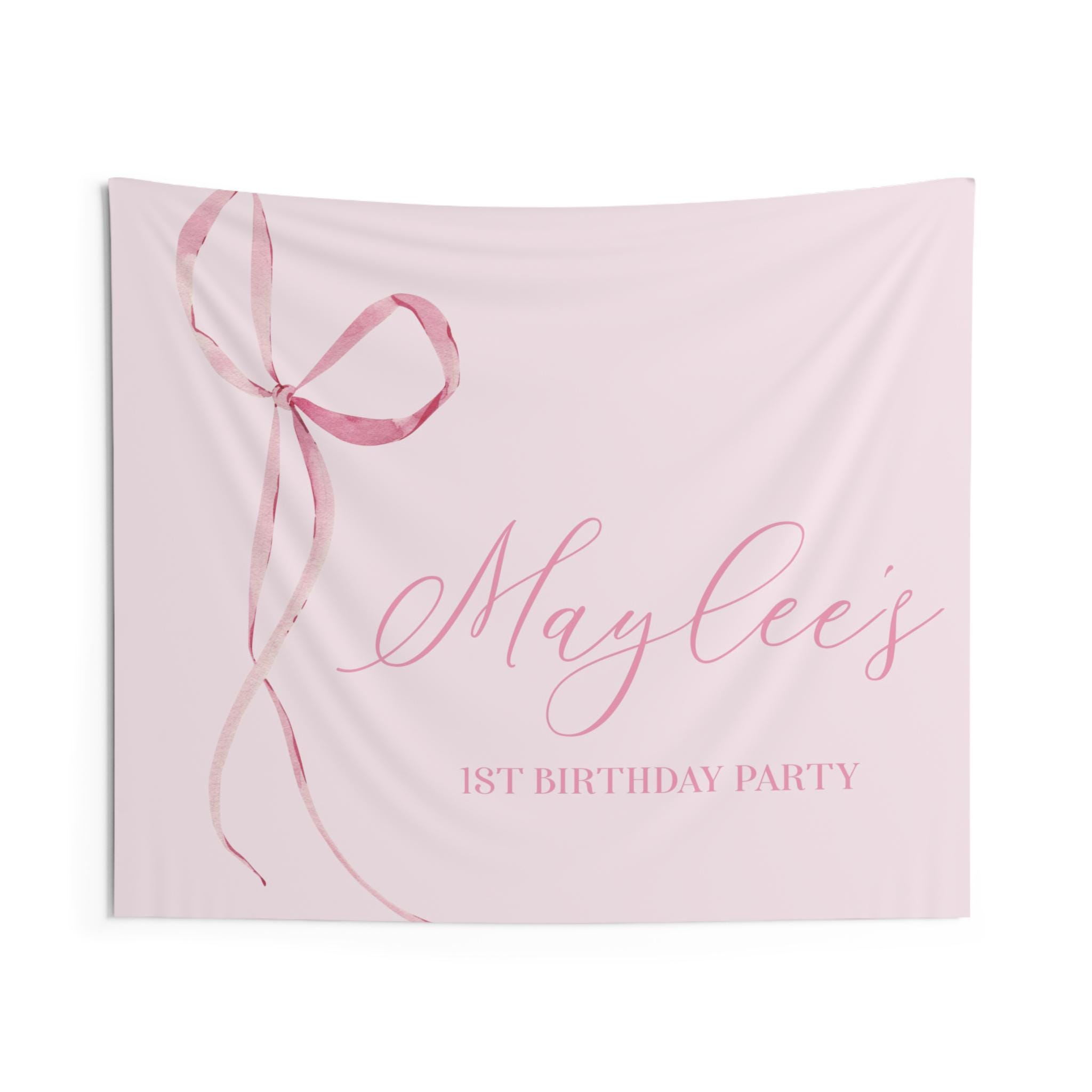 Decorazioni per feste di compleanno con fiocco rosa, striscione
