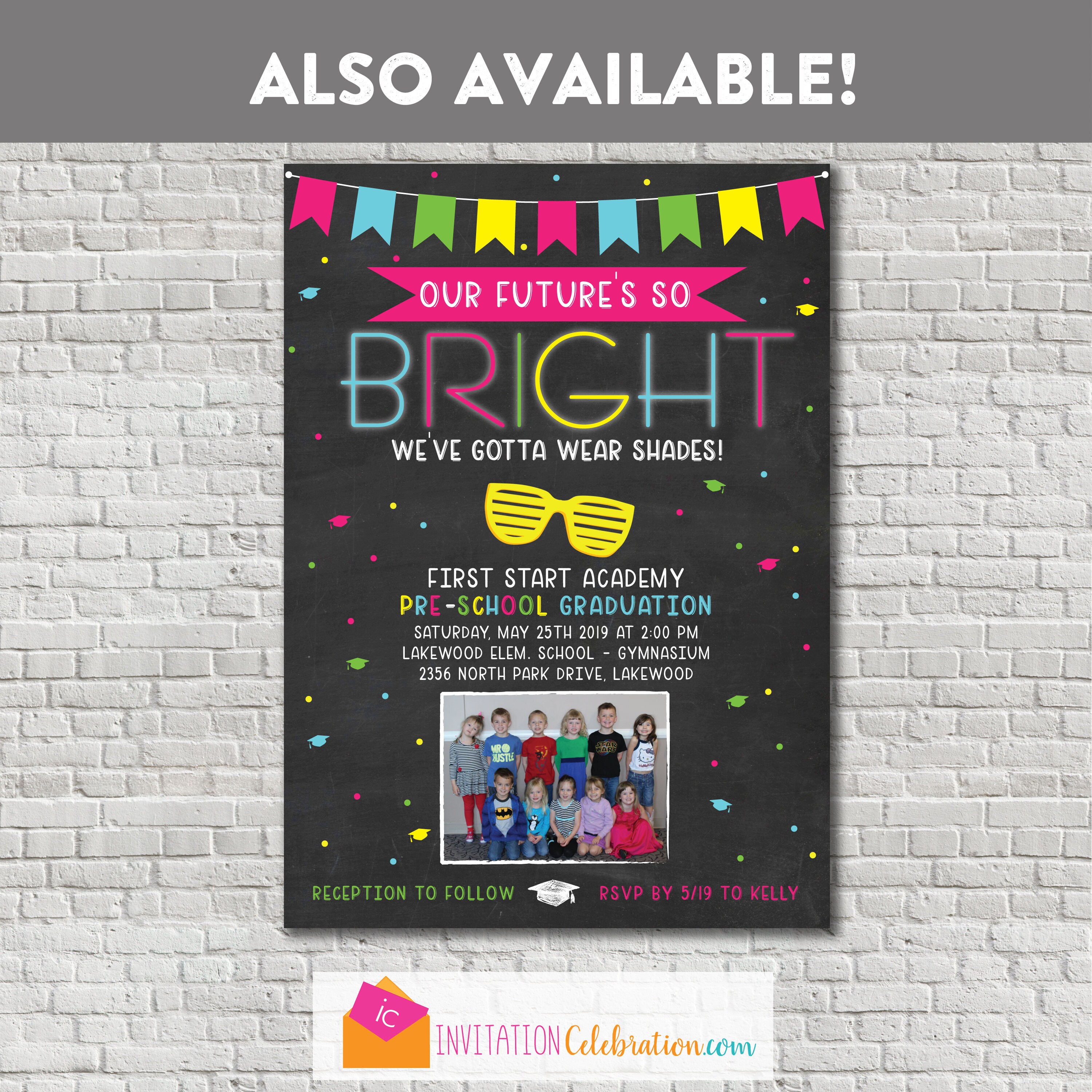 Elementary School Graduation Invitation Middle School Etsy