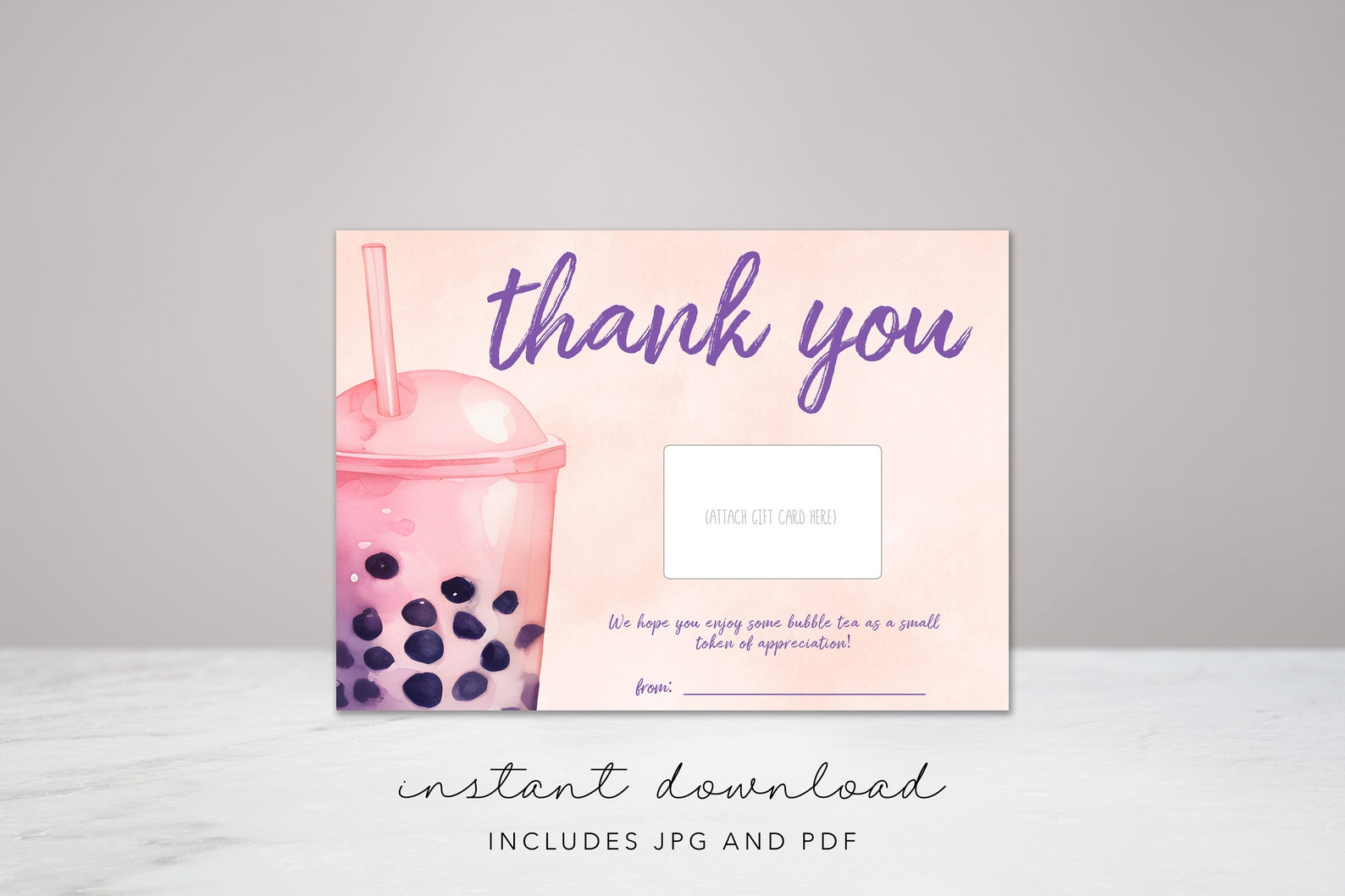 Boba Tea Gift Card Holder Bubble Tea Teacher Appreciation Etsy