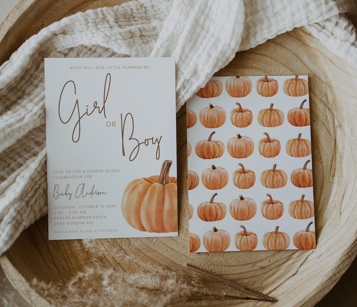 Pumpkin Thank You Card - Our Little Pumpkin, Editable Fall Thank You ...