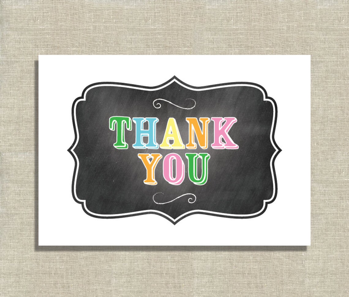 Chalkboard Thank You Card PRINTABLE Baby Shower or Baby | Etsy