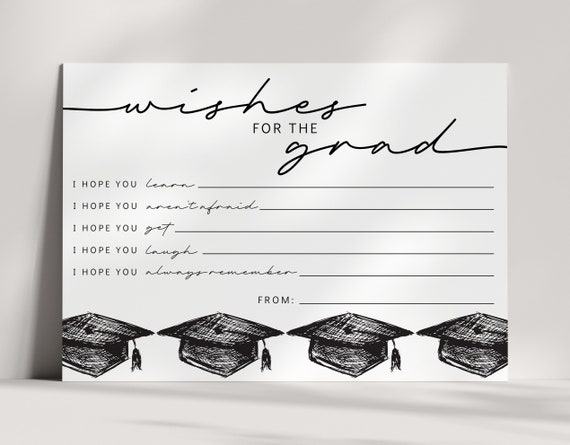 Advice Cards - Graduation Party - Wishes for the Grad - Hope - PRINTABLE - Open House - Black and White - Minimalist - INSTANT DOWNLOAD - Etsy Advice Cards - Graduation Party - Wishes for the Grad - Hope - PRINTABLE - Open House - Black and White - Minimalist - INSTANT DOWNLOAD - Etsy