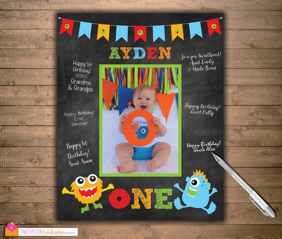 Little Monsters Party First Birthday Printable Birthday