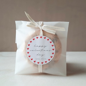 Editable Minimalist Valentine Circle - Etiqueta - Pegatina - Imprimible - 2 tamaños - Crea tu propio mensaje - Plantilla de descarga instantánea