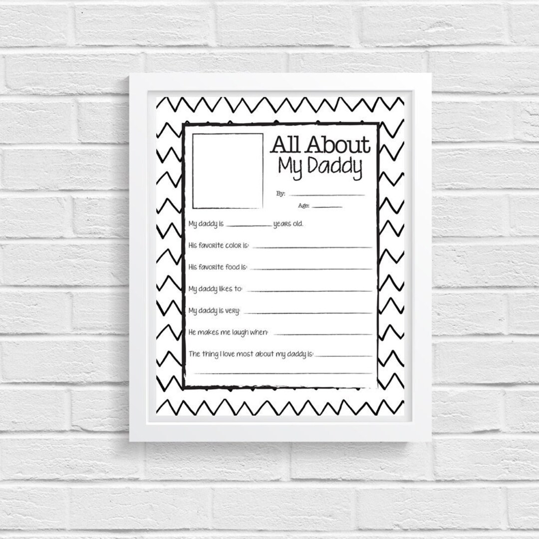 Father's Day Gift From Kids - All About My Daddy - Easy DIY Present ...