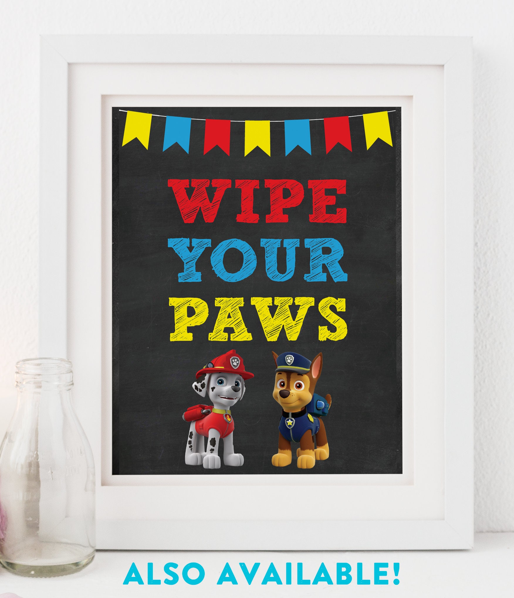 Paw Patrol Party Sign PRINTABLE 8x10 Chalkboard | Etsy