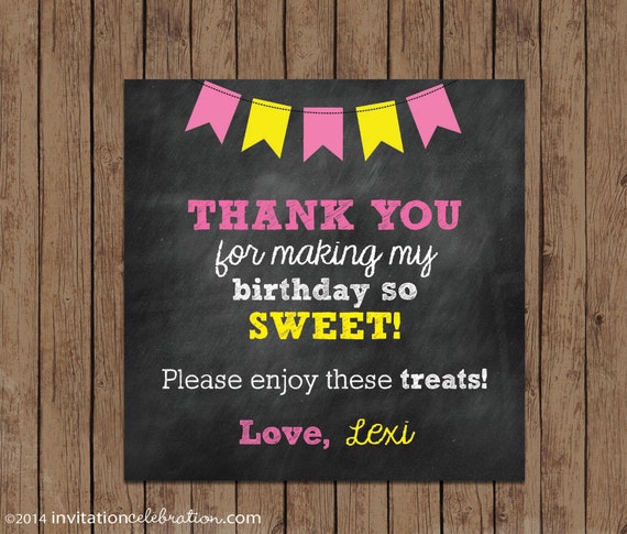 Pink Lemonade Chalkboard Thank You Sign - PRINTABLE - Pink and Yellow - Girl - Digital - First Birthday - Favor Sign Il_570xn