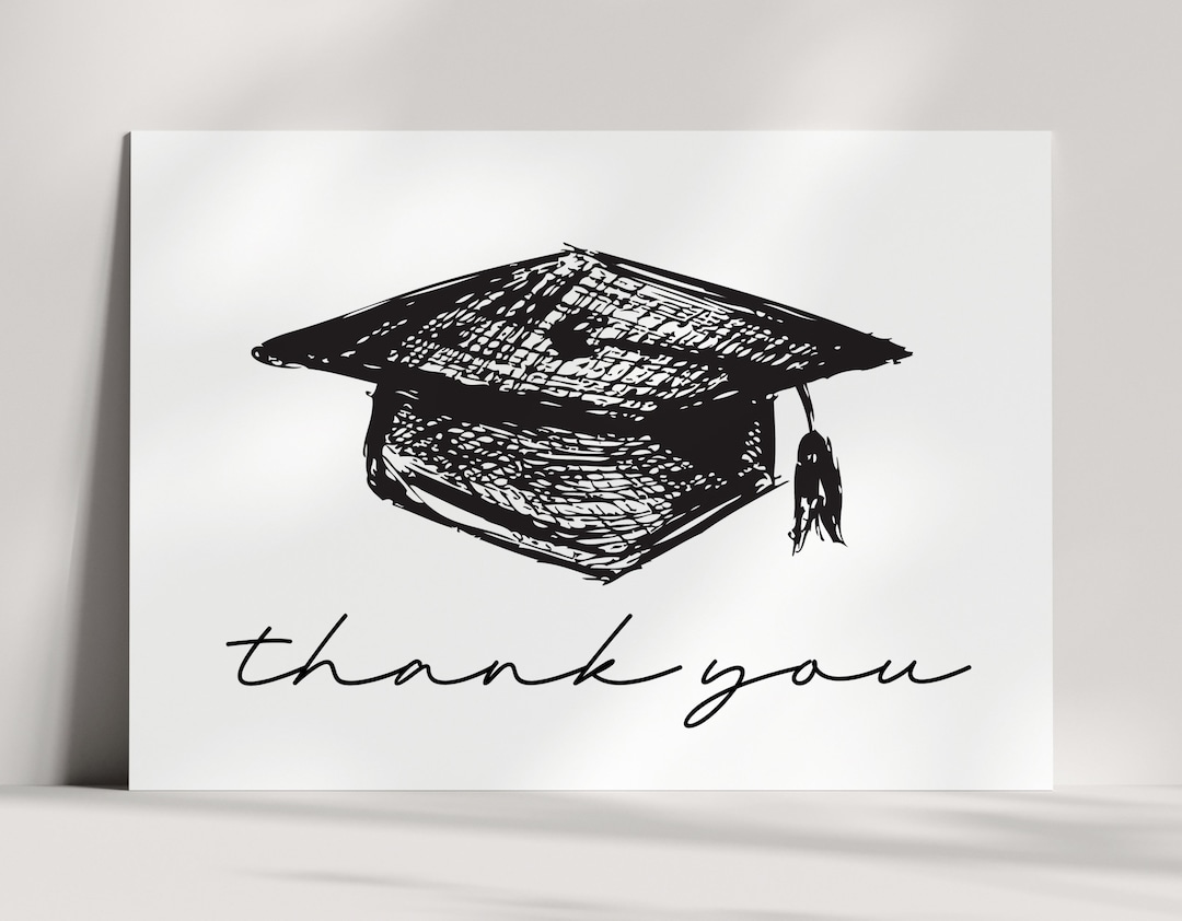Graduation Thank You Card, Graduation Party Thank You, Minimalist ...