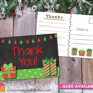 Kids Christmas Thank You Post Card Coloring Page PRINTABLE Fill in the Blank Checkbox INSTANT DOWNLOAD image 4