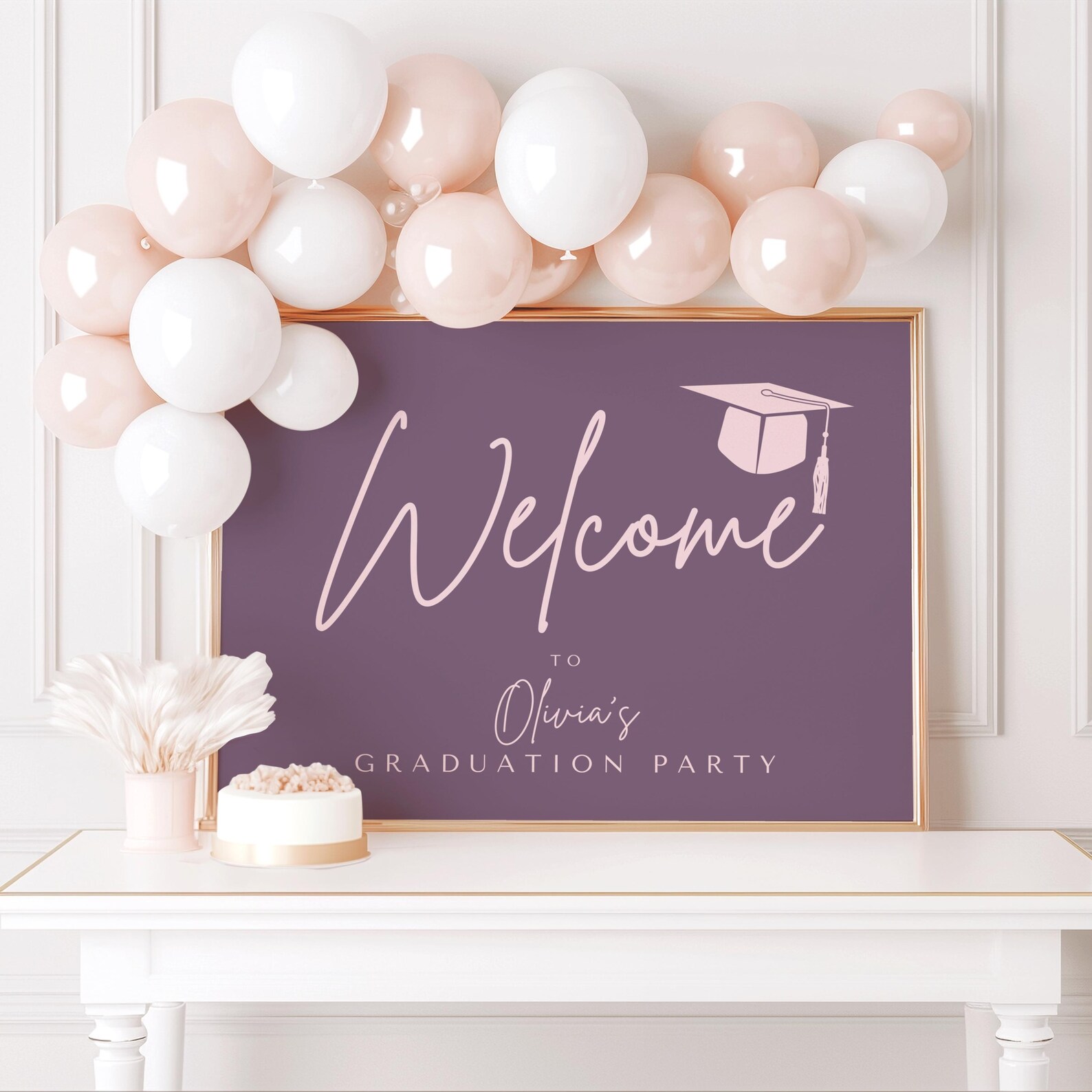 Graduation Welcome Sign, Canva Template, Editable Grad Party Sign ...