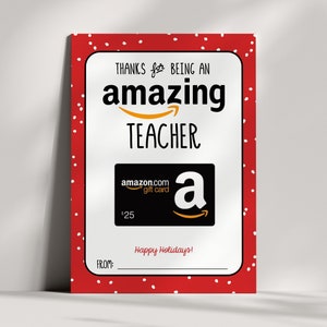 Amazon ギフト カード ホルダー - 先生へのホリデー ギフト - 印刷可能 - 素晴らしい先生 - 先生へのクリスマス プレゼント - 即時ダウンロード