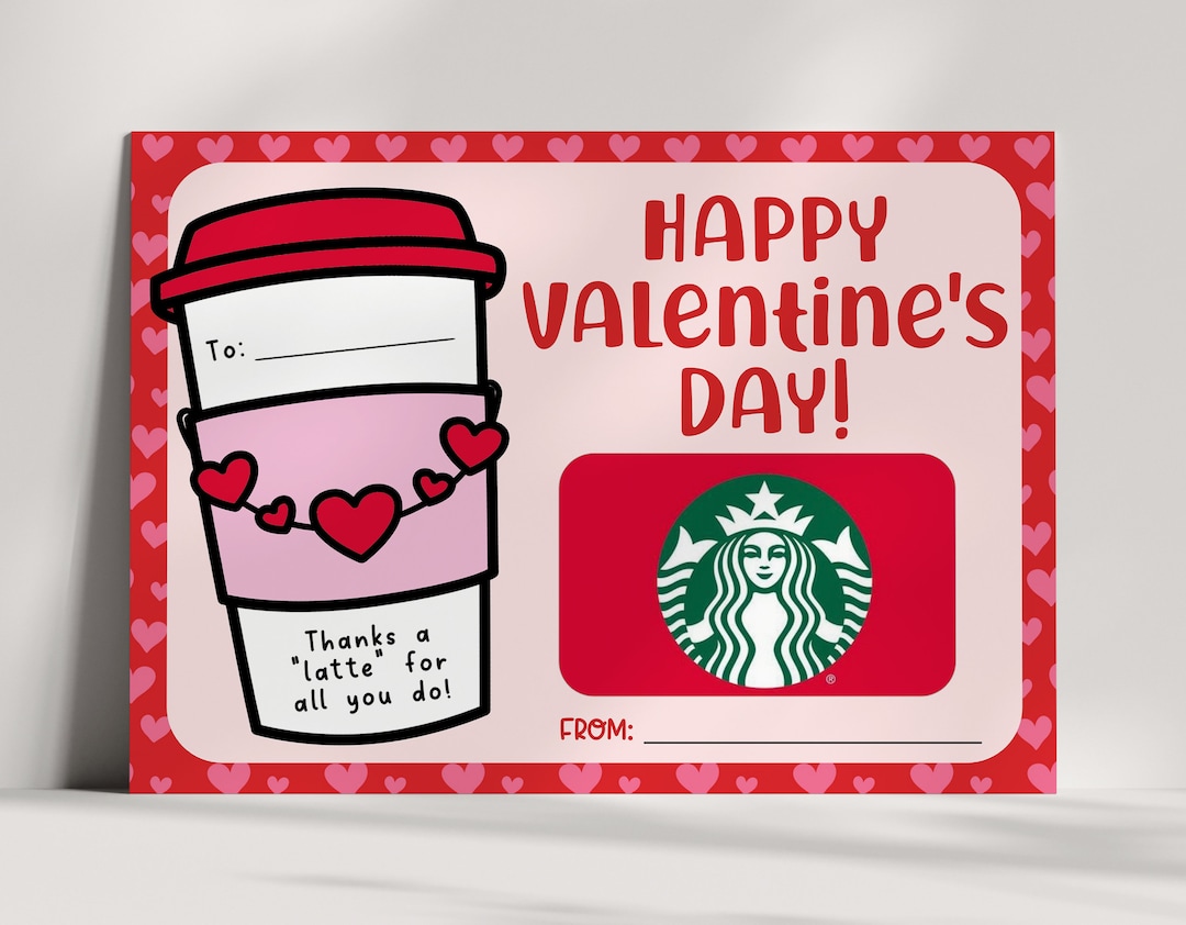 Coffee Gift Card Holder - Happy Valentines Day - Printable - Valentine ...