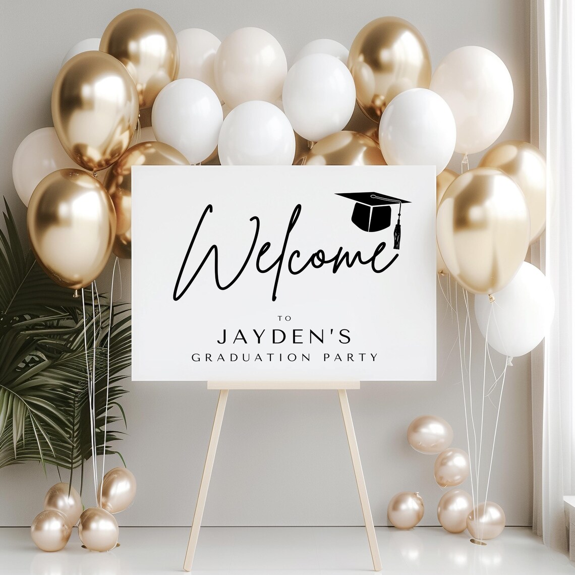 Graduation Welcome Sign, Canva Template, Editable Grad Party Sign ...