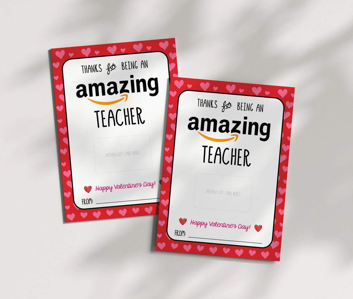 Teacher Valentine's Gift Amazon Gift Card Holder Etsy