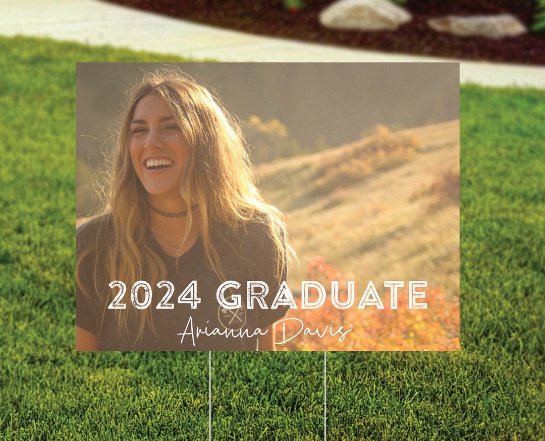 Graduation Yard Sign Photo - LARGE Outdoor Lawn Sign - Landscape Senior ...