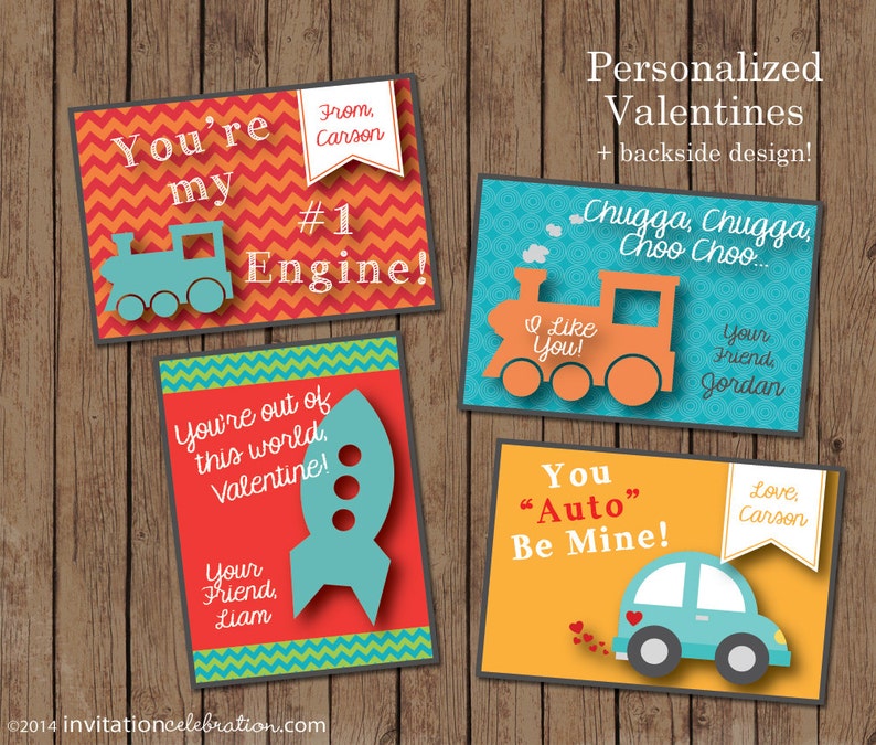 Boys Valentine Cards PRINTABLE Valentine Cards For Etsy