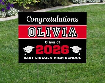 Large Graduation Yard Sign - Class of 2026, Outdoor Senior Yard Sign