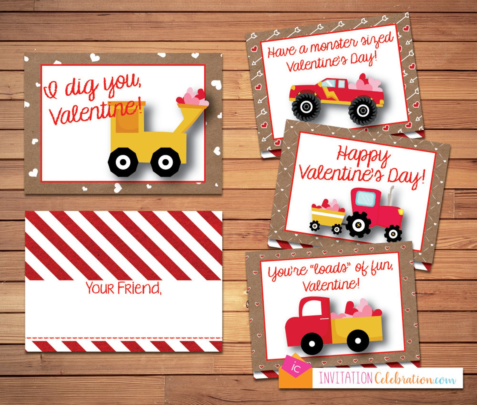 Boy Valentine Cards for Class INSTANT DOWNLOAD Printable Etsy
