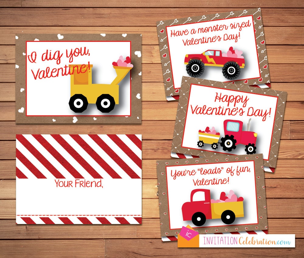 Boy Valentine Cards for Class INSTANT DOWNLOAD Printable | Etsy