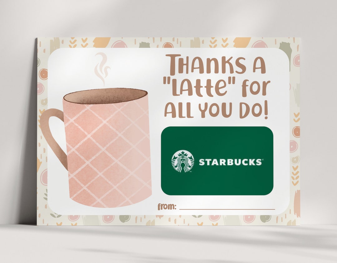 Coffee Gift Card Holder - Thanks a Latte - Teacher Appreciation - Thank ...