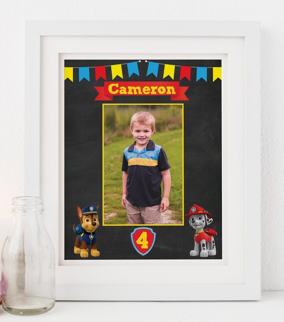 Paw Patrol Party Printable Birthday Signature Mat Guest Book