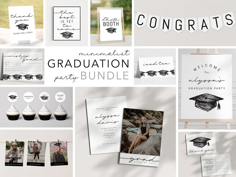 Graduation Photo Template, Through the Years Photo Collage Sign, School Pictures, Class of 2024, Photo Board, Instant Download, EDITABLE image 10