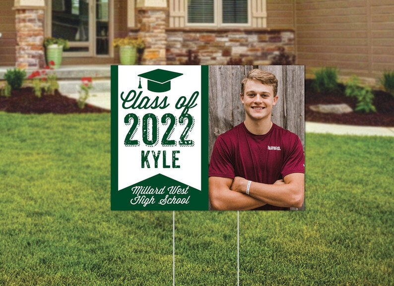 Football Yard Sign 2022 Graduation Outdoor Sign Senior Etsy