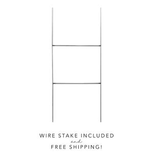 May include: A metal sign holder with two horizontal bars.  The sign holder is made of silver metal and is designed to hold a sign or poster.  WIRE STAKE INCLUDED and FREE SHIPPING!