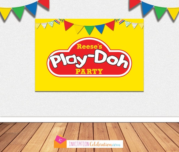 Play-doh Party BACKDROP - Digital File - YOU PRINT - Personalized - Large Poster - Printable Sign - You choose size Il_570xn