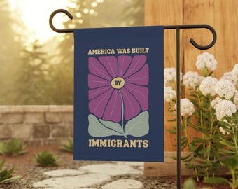 Bandera floral de Estados Unidos construida por inmigrantes