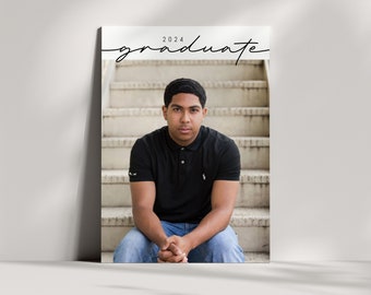 Minimalist Graduation Invitation - Graduation Announcement Photo - Grad Party Invite, Class of 2026 - 3 Backside Options - Editable Template
