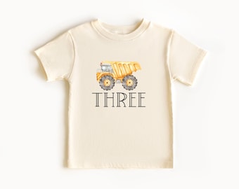 Bau Geburtstag Shirt, Alter drei, LKW Kinder Shirt, Kipper Shirt, Kleinkind Shirt, Jungen Shirt, Bau Kinder Shirt, 3.Geburtstag