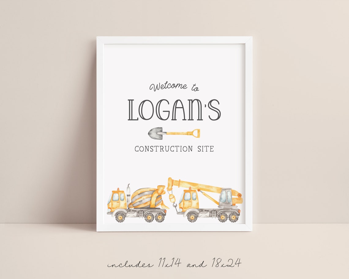 Construction Part Signs Construction Party Sign Construction Trucks Construction - Etsy