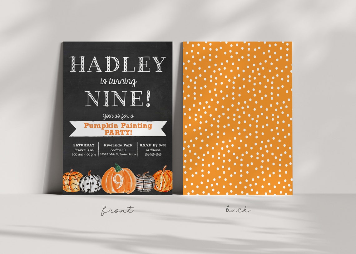Pumpkin Painting Party PRINTABLE Art Party Pumpkin - Etsy