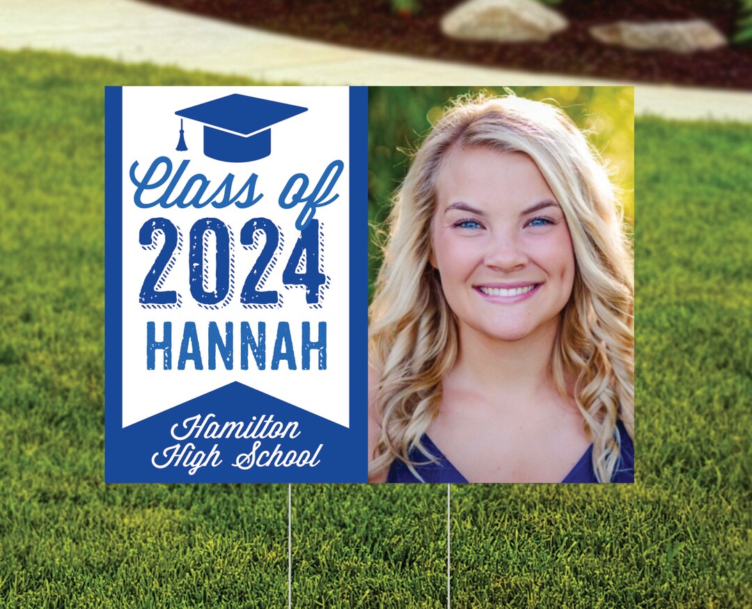 2024 Large Yard Sign Graduation Photo Outdoor Sign Senior Yard Sign