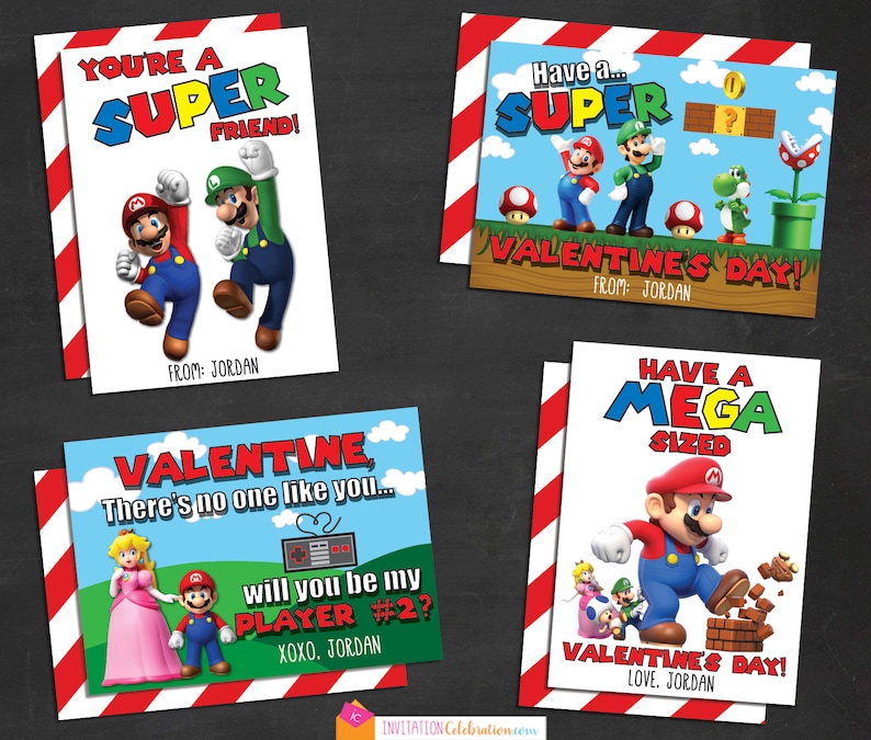 Mario Valentine Cards Editable INSTANT DOWNLOAD Kids Etsy mario-valentine-cards-editable-instant-download-kids-etsy