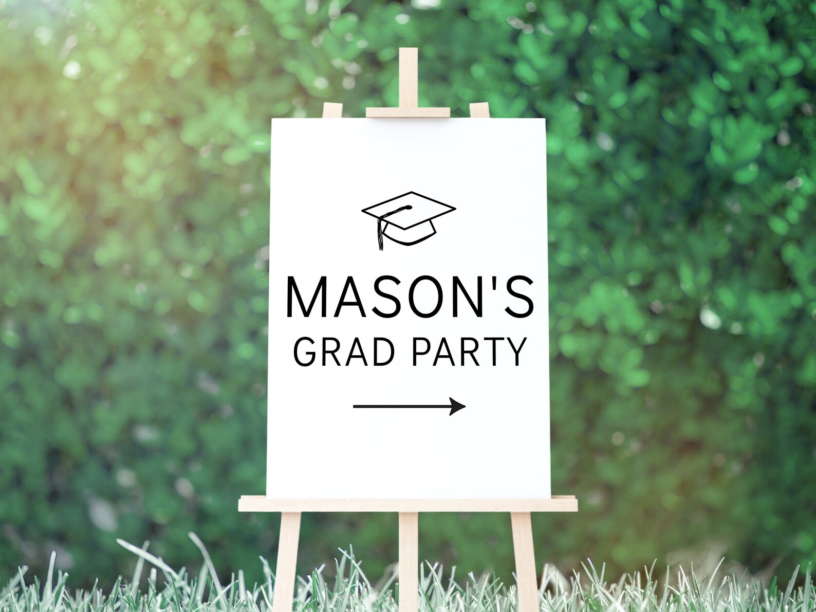 Grad Party Direction Sign, Graduation Party Entrance Sign With Arrow ...