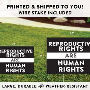 Reproductive Rights are Human Rights Sign, Pro Roe, Women's Rights, RBG, 1973, Roe v Wade, Pro Choice Yard Sign, Protest Sign, FREE SHIPPING Bild 2