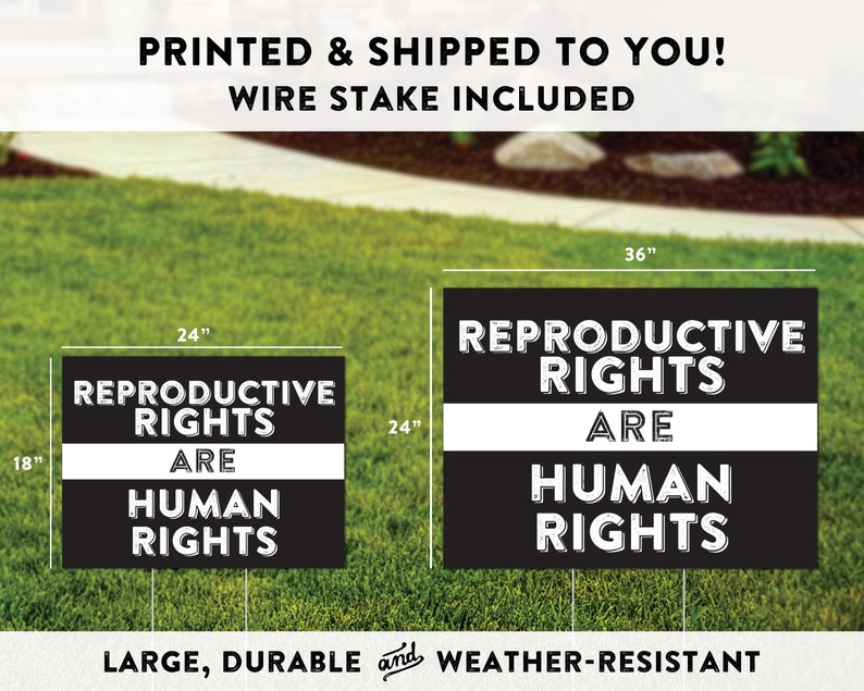 Reproductive Rights are Human Rights Sign, Pro Roe, Women's Rights, RBG, 1973, Roe v Wade, Pro Choice Yard Sign, Protest Sign, FREE SHIPPING Bild 2