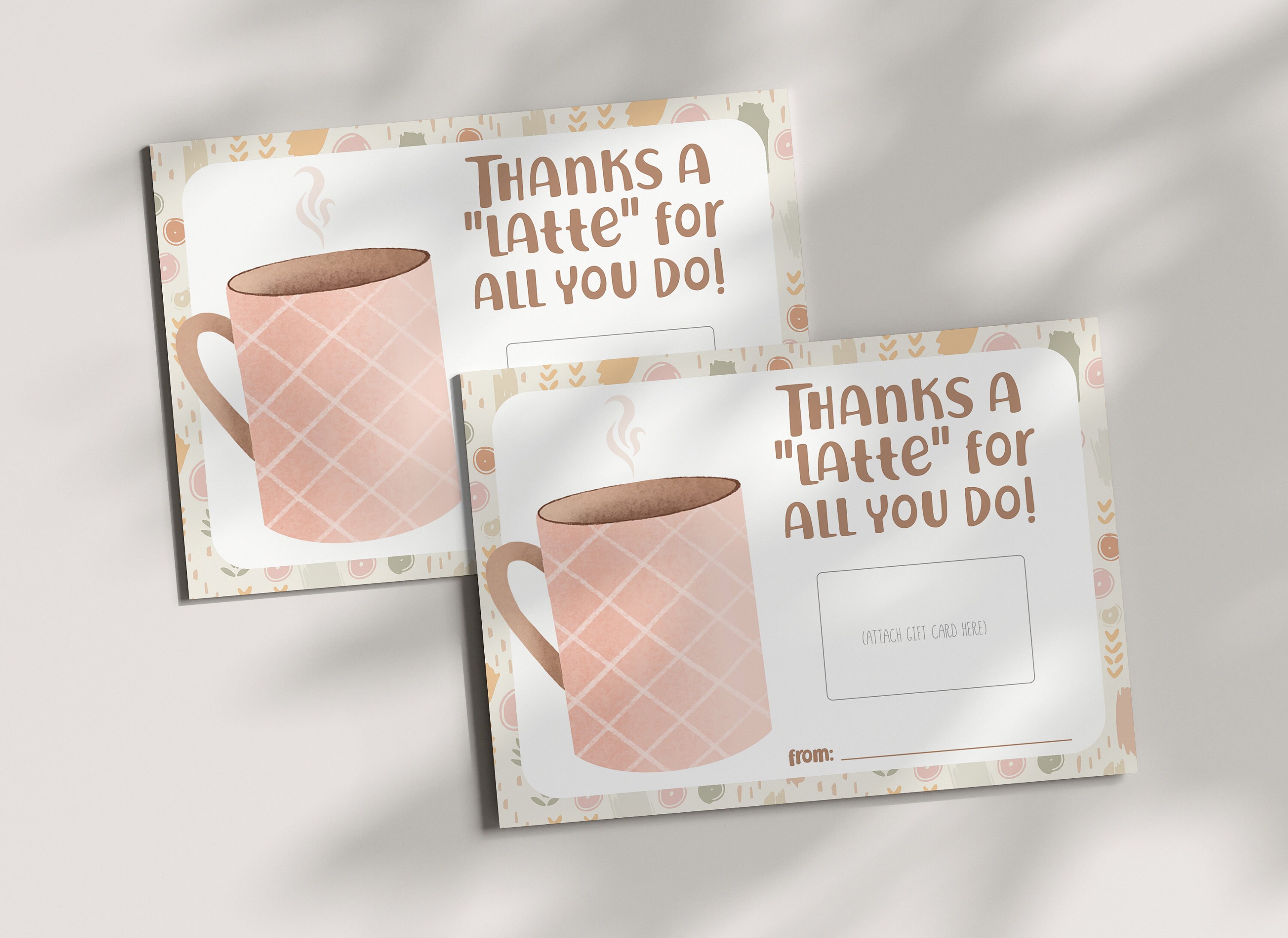 Coffee Gift Card Holder - Thanks a Latte - Teacher Appreciation - Thank ...