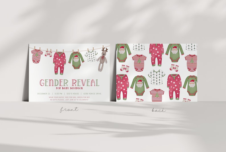 Christmas Baby Shower Bingo Game Kit - 25 Cards For Holiday Gender Reveal Party - View #6