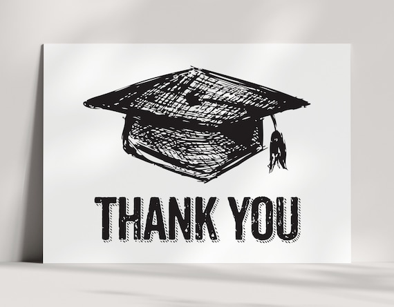 Graduation Thank You Post Card - PRINTABLE Thank You Card