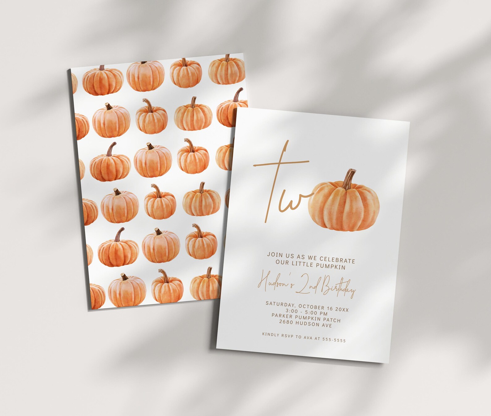 Pumpkin Thank You Card - Our Little Pumpkin, Editable Fall Thank You ...
